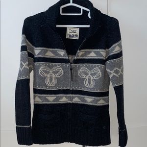 TNA Sea to sky lambwool zip up sweater